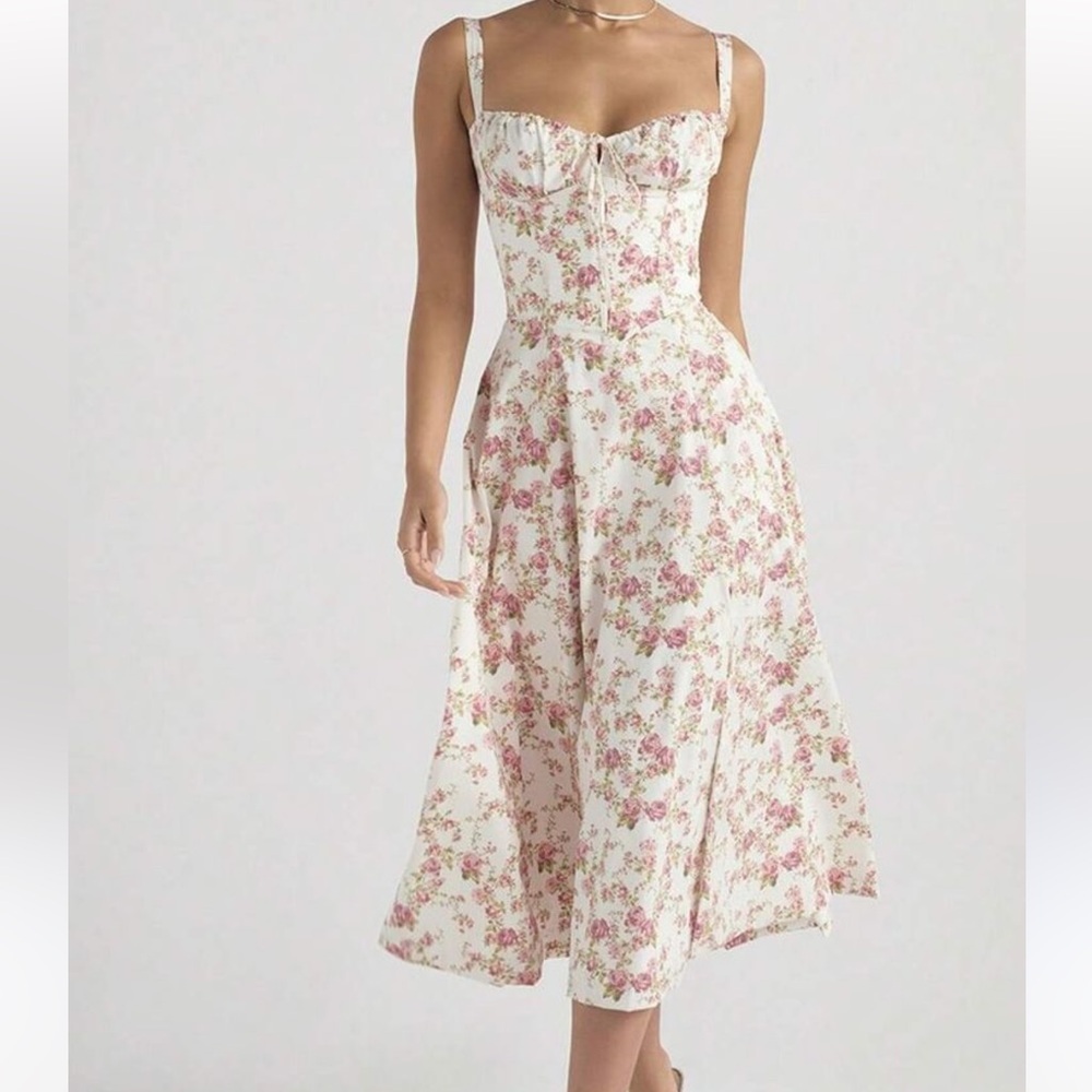 SHEIN Floral Print Tie Front Cami Dress Spring And Summer  Easter Dress